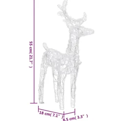 vidaXL - Rendieren En Slee Kerstversiering - Warmwit - 43 x 11 x 55 cm (4 stuks) Sale