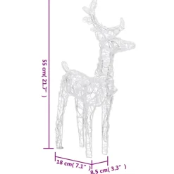 vidaXL - Rendieren En Slee Kerstversiering - Warmwit - 43 x 11 x 55 cm (4 stuks) Sale