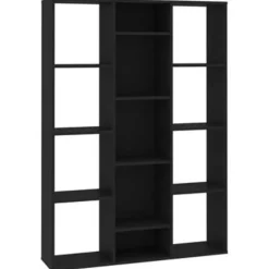 vidaXL - Scheidingswand - Zwart - Bewerkt hout Outlet