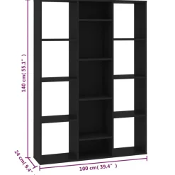vidaXL - Scheidingswand - Zwart - Bewerkt hout Outlet