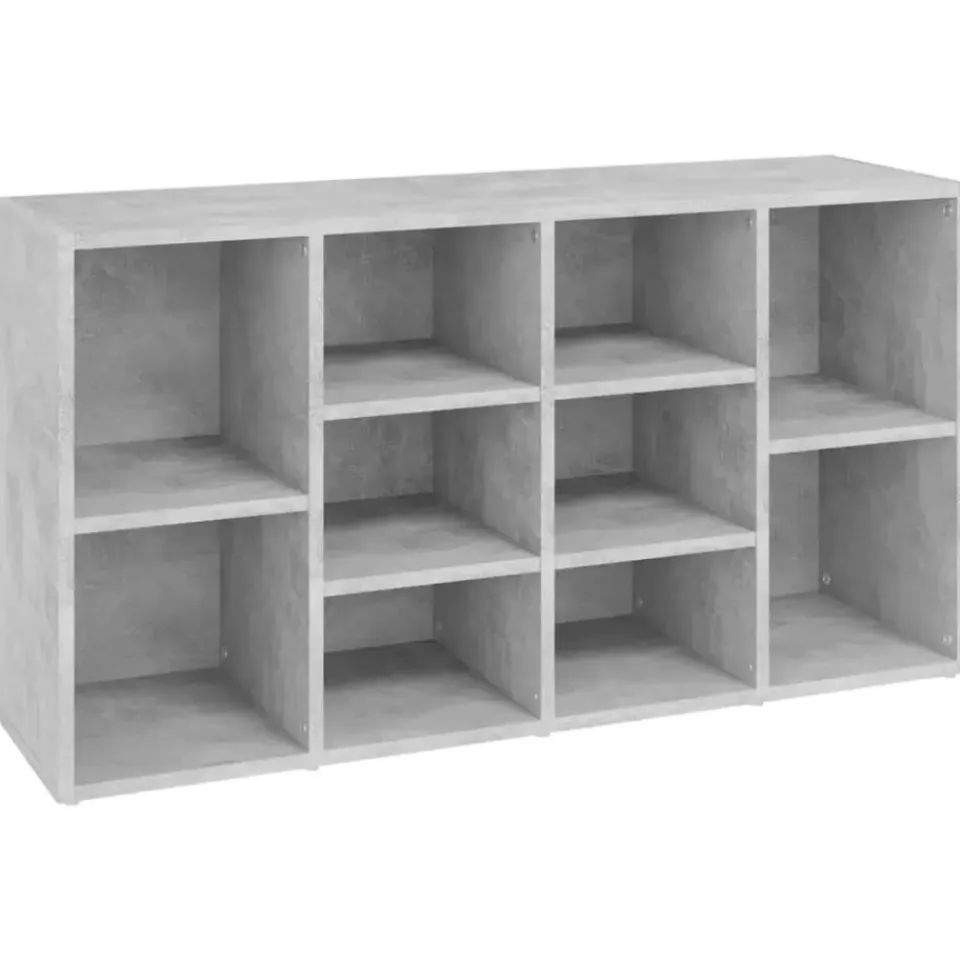 vidaXL - Schoenenbank - Grijs - Bewerkt hout - 103x30x55 cm New