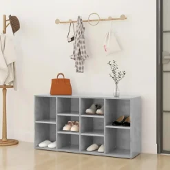 vidaXL - Schoenenbank - Grijs - Bewerkt hout - 103x30x55 cm New