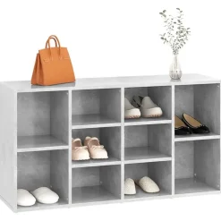 vidaXL - Schoenenbank - Grijs - Bewerkt hout - 103x30x55 cm New