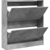 vidaXL - Schoenenkast 6 paar met 2 kleppen - Betongrijs - Hout - 80x21x87.5 cm New