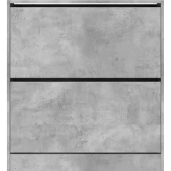 vidaXL - Schoenenkast 6 paar met 2 kleppen - Betongrijs - Hout - 80x21x87.5 cm New