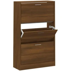 vidaXL - Schoenenkast 6 paar met 3 kleppen - Bruin eiken - Hout - 63x24x103 cm Best