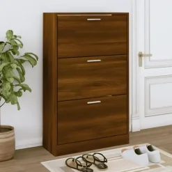 vidaXL - Schoenenkast 6 paar met 3 kleppen - Bruin eiken - Hout - 63x24x103 cm Best