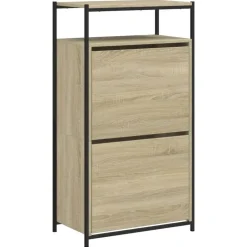 vidaXL - Schoenenkast 6 paar met 2 kleppen - Sonoma eiken - Hout - 60x34x112 cm Hot
