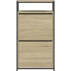 vidaXL - Schoenenkast 6 paar met 2 kleppen - Sonoma eiken - Hout - 60x34x112 cm Hot