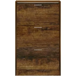 vidaXL - Schoenenkast 6 paar met 3 kleppen - Gerookt eiken - Hout - 63x24x103 cm Clearance