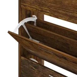 vidaXL - Schoenenkast 6 paar met 3 kleppen - Gerookt eiken - Hout - 63x24x103 cm Clearance