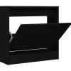 vidaXL - Schoenenkast 2 paar met 1 klep - Zwart - Bewerkt hout - 60x21x57 cm Clearance