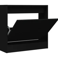 vidaXL - Schoenenkast 2 paar met 1 klep - Zwart - Bewerkt hout - 60x21x57 cm Clearance