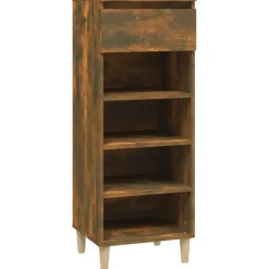 vidaXL - Schoenenkast 4 paar met lade - Gerookt eiken - Hout - 40x36x105 cm Best