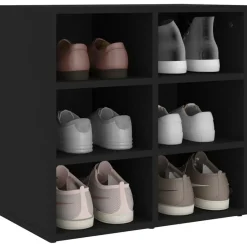 vidaXL - Schoenenkast met 6 vakken - Zwart - Bewerkt hout - 52.5x30x50 cm Best