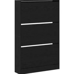 vidaXL - Schoenenkast met 3 kleppen 9 paar - Zwart eiken - 80x21x125,5 cm