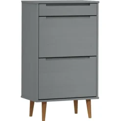 vidaXL - Schoenenrek - Grijs - Grenenhout Outlet