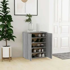 vidaXL - Schoenenrek - Grijs - Bewerkt hout - 60 x 35 x 70 cm Outlet