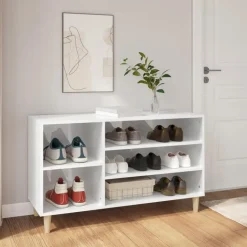 vidaXL - Schoenenrek - Wit - Bewerkt hout