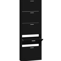 vidaXL - Schoenenrek - Zwart - Bewerkt hout Outlet