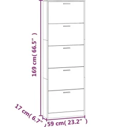 vidaXL - Schoenenrek - Zwart - Bewerkt hout Outlet