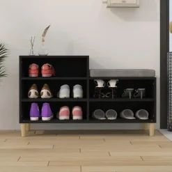 vidaXL - Schoenenrek - Zwart - Bewerkt hout Outlet