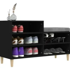 vidaXL - Schoenenrek - Zwart - Bewerkt hout Outlet