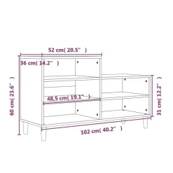 vidaXL - Schoenenrek - Zwart - Bewerkt hout Outlet