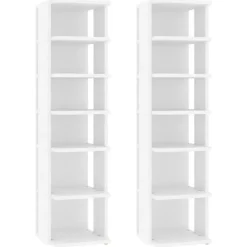 vidaXL - Schoenrek - Wit - Bewerkt hout - 2 stuks Clearance