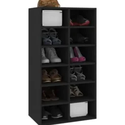 vidaXL - Schoenrek - Zwart - Bewerkt hout Best