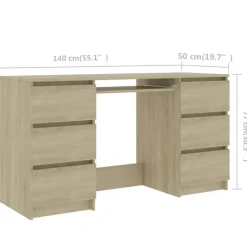 vidaXL - Schrijfbureau - Bruin - Bewerkt hout