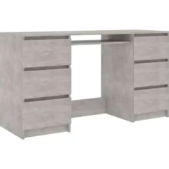 vidaXL - Schrijfbureau - Grijs - Bewerkt hout Clearance