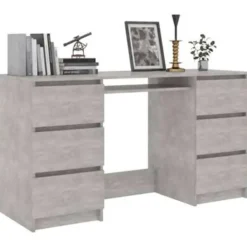 vidaXL - Schrijfbureau - Grijs - Bewerkt hout Clearance