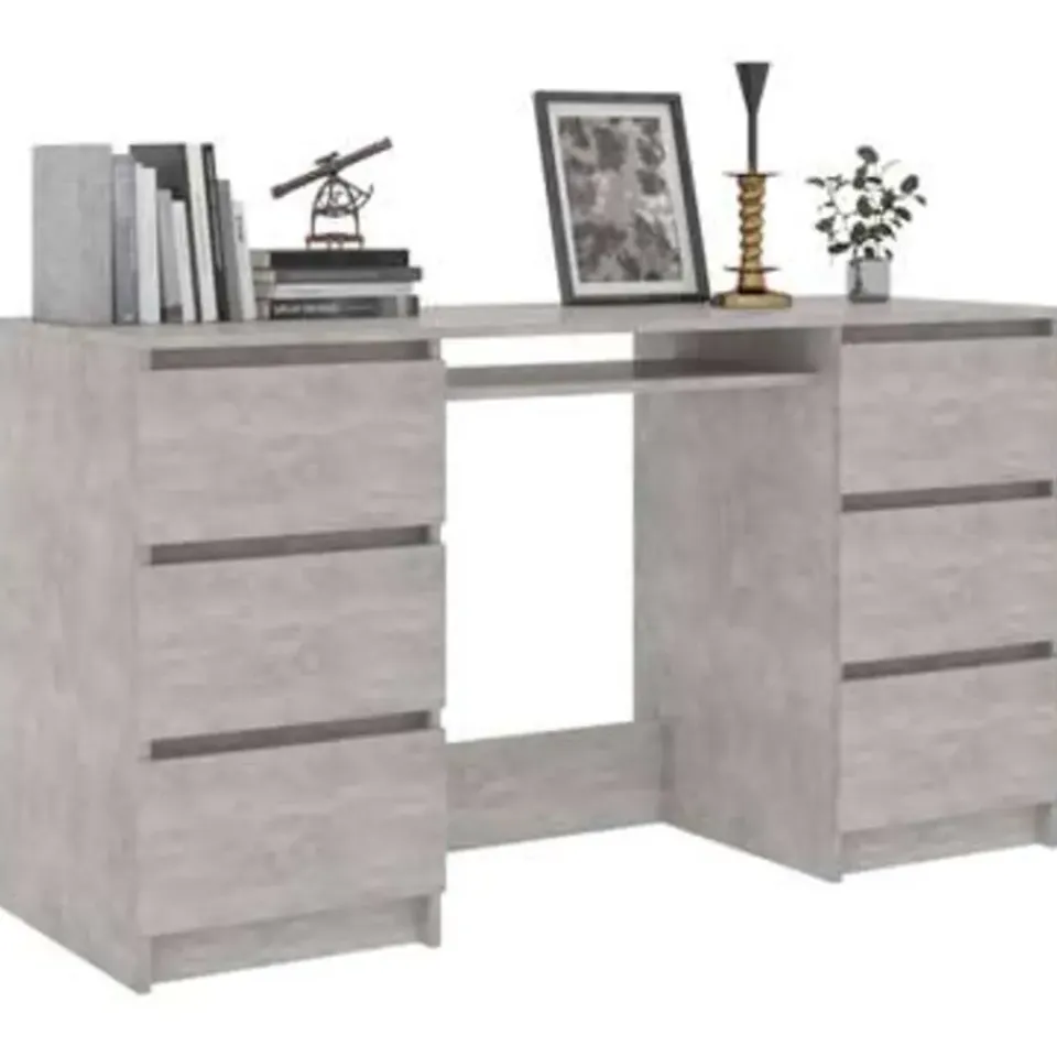 vidaXL - Schrijfbureau - Grijs - Bewerkt hout Clearance