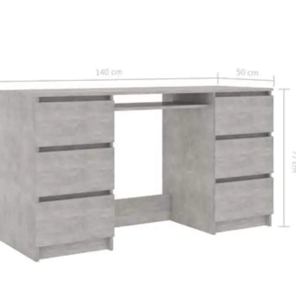 vidaXL - Schrijfbureau - Grijs - Bewerkt hout Clearance