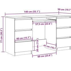 vidaXL - Schrijfbureau - Grijs - Bewerkt hout Clearance