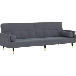 vidaXL - Slaapbank - Donkergrijs - Fluweel - Met kussens Best
