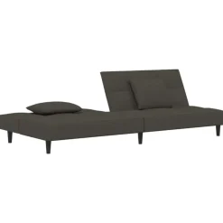 vidaXL - Slaapbank 2-zits - Donkergrijs - Fluweel - Met kussens Best