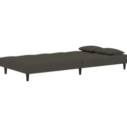vidaXL - Slaapbank 2-zits - Donkergrijs - Fluweel - Met kussens Best