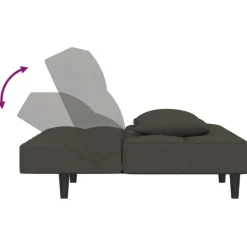 vidaXL - Slaapbank 2-zits - Donkergrijs - Fluweel - Met kussens Best