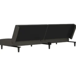 vidaXL - Slaapbank 2-zits - Donkergrijs - Fluweel - Met kussens Best