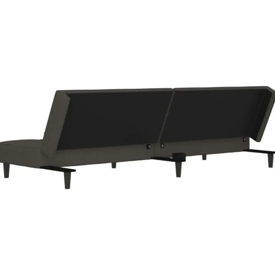 vidaXL - Slaapbank 2-zits - Donkergrijs - Fluweel - Met kussens Best