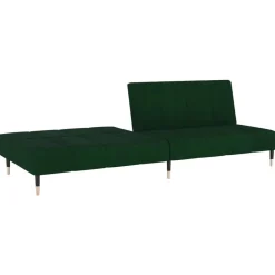 vidaXL - Slaapbank 2-zits - Donkergroen - Fluweel Online