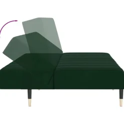 vidaXL - Slaapbank 2-zits - Donkergroen - Fluweel Online