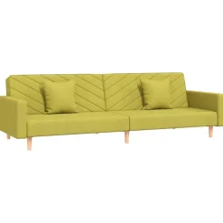vidaXL - Slaapbank 2-zits - Groen - Stof - Met kussens Hot