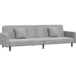 vidaXL - Slaapbank 2-zits - Grijs - Fluweel - Met kussens Online