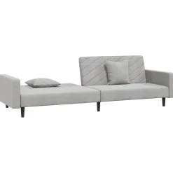 vidaXL - Slaapbank 2-zits - Grijs - Fluweel - Met kussens Online