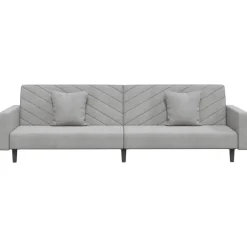 vidaXL - Slaapbank 2-zits - Grijs - Fluweel - Met kussens Online