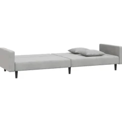 vidaXL - Slaapbank 2-zits - Grijs - Fluweel - Met kussens Online