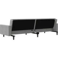 vidaXL - Slaapbank 2-zits - Grijs - Fluweel - Met kussens Online